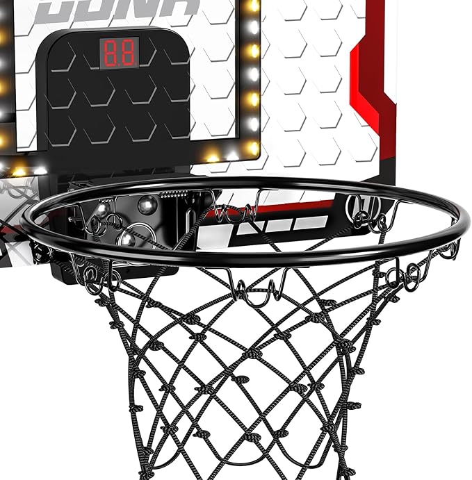 TEMI Indoor Basketball Hoop for Kids, Door Room Basketball Hoop,Mini Basketball Hoop with 4 Balls, Basketball Toys for 3 4 5 6 7 8 9 10 11 12 Year Old Boys