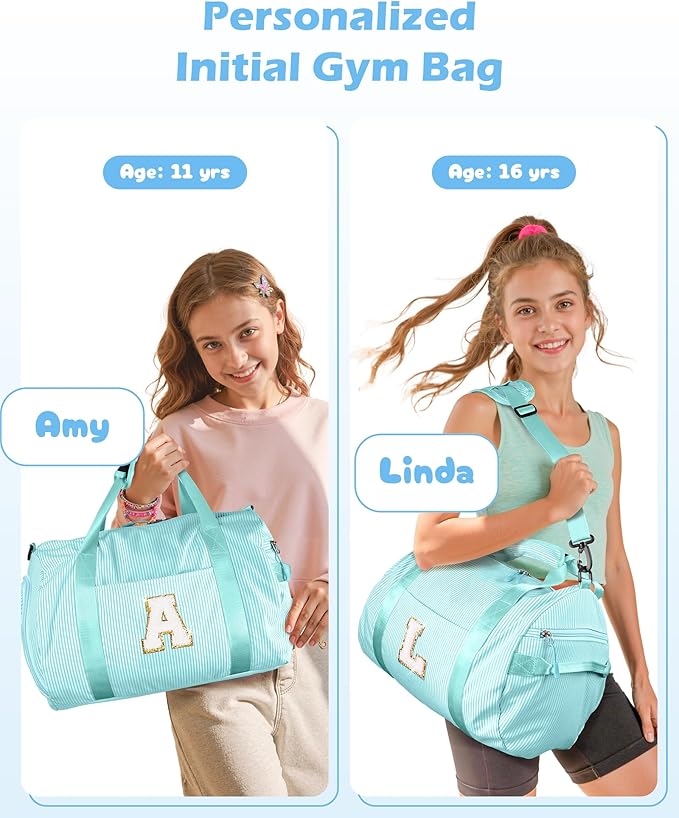 Party Favors for Teenager, Girls Travel Duffle Bag, Kids Initial Overnight Bags with Shoe Compartment, Personalized Weekend Bag with Cosmetic Pouch, Gift for Daughter Niece Sister (Letter O)