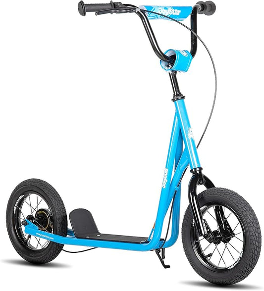 JOYSTAR Kick Scooter for Ages 5-9 Years Old Boys Girls, 12 Inch Big Wheels Scooters for Kids, Teens and Adults, Rear Brake and Adjustable Handlebar, Kids Scooter