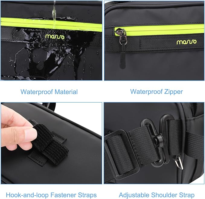 MOSISO Bike Handlebar Bag, Bicycle Frame Case, Multifunctional Waterproof Cycling Front Pouch with Shoulder Strap, Bike Crossbar Front Bag Storage Tool Bag for Women Men Road Mountain Cycling