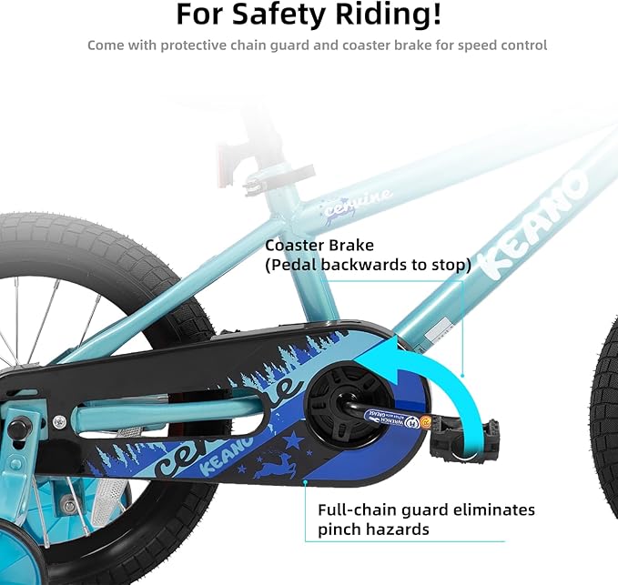 KEANO Cervine 14 16 20 Inch Kids Bike for Boys Girls Ages 3-10 Years, 14 16 Inch Toddler BMX Bikes with Training Wheels and Basket, 20 in Children Bicycles with Kickstand