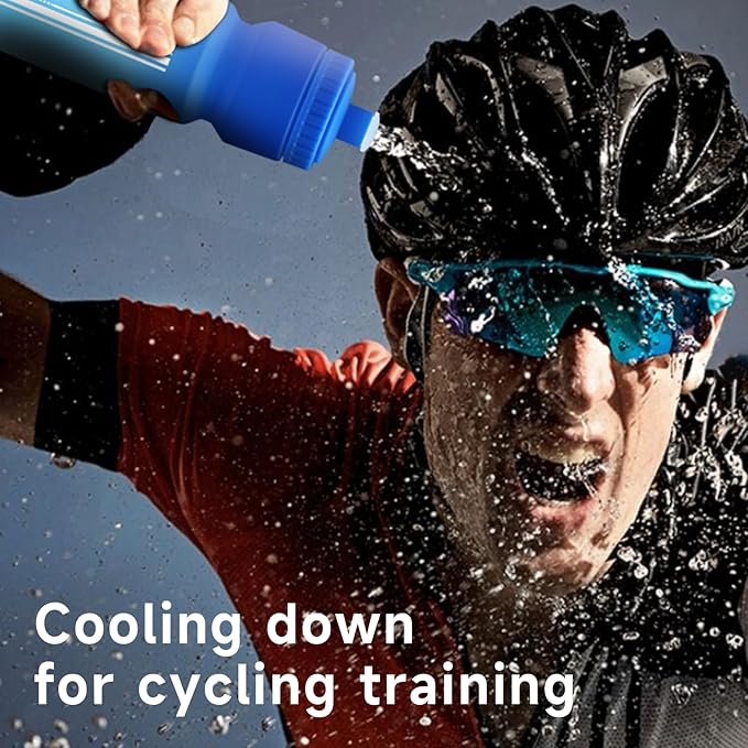 TooLe 24oz Bike Water Bottle, BPA-Free Cycling Squeeze Bottle with Leakproof Pull-Top Lid & Capacity Scale, for Fits Mountain/Road Bike Cages, Gym, Camping, Hiking