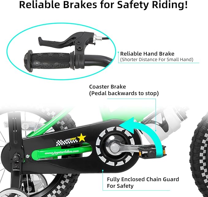 JOYSTAR Little Daisy Kids Bike for Girls Boys Ages 2-7 Years, 12 14 16 Inch Girls Bikes with Doll Bike Seat & Streamers, Boys Bike with Flag & Number Plate, Multiple Colors