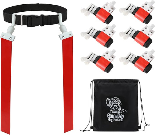 Gameday Flag Football Set – Kits for 2–14 Players w/Belts, Agility Cones & Carry Bag – Available in Multi Colors & Sizes