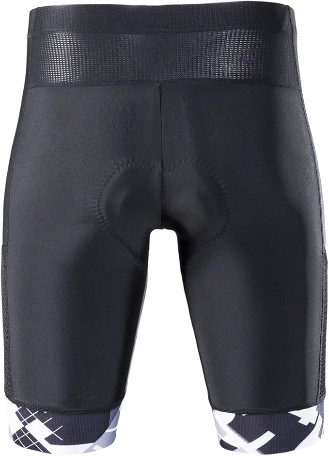 MY KILOMETRE Mens Triathlon Shorts with Adjustable Drawstring Easy Reach Leg Pockets Chamois for Long-Distance Tri Race