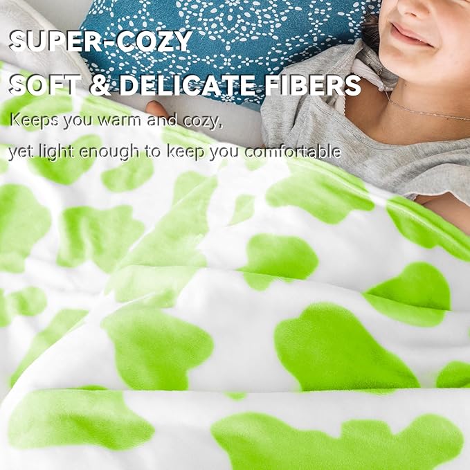Twin Throw Blanket Lime Green - Soft Fuzzy Lightweight Fleece Bedding for Bedroom, Living Room | Gifts for Girls Women 60"x80"