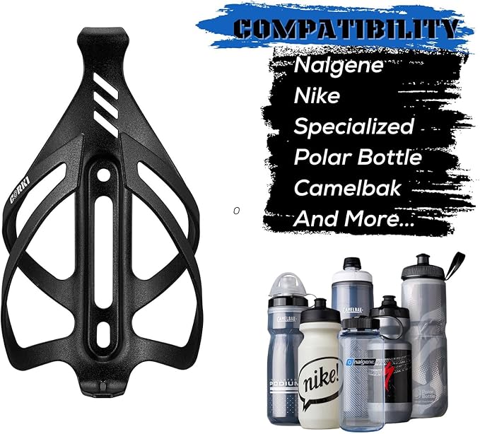 Corki Cycles Bike Water Bottle Holder Aluminum Alloy, Universal Bike Water Bottle Cage for Road, Mountain and Gravel Bikes - 2 Pack - Black