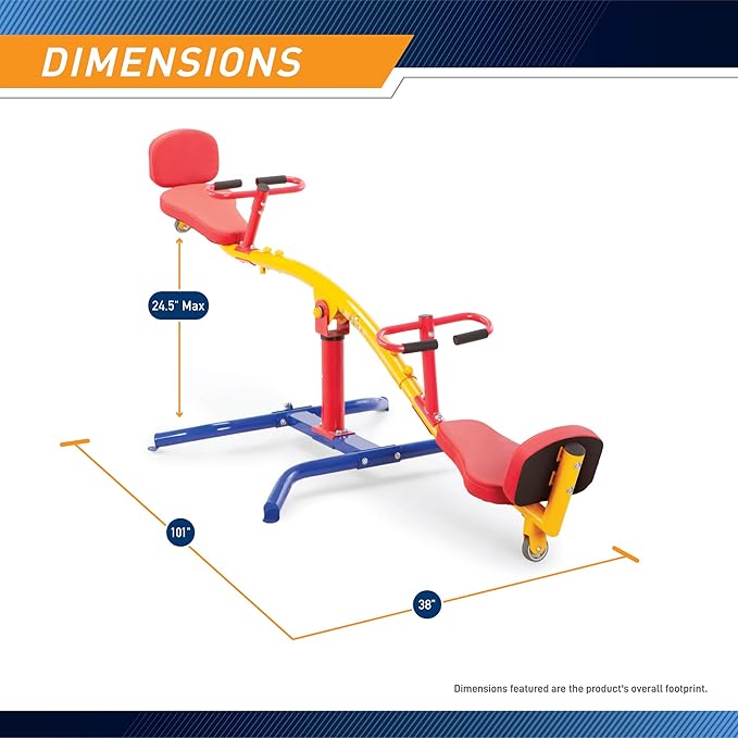 Gym Dandy Indoor & Outdoor Playground Equipment Teeter Totters, 360 Spinning Seesaw, Swing Set for Children Exercises Age 3-12