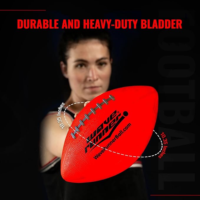 Wave Runner LED Light-Up Football - Glow in The Dark Football Games- Size 10.35 in. with Pump and Batteries Included | Perfect Football Game Gifts for Teen Boys Ages 7-15 Football Fans & Players