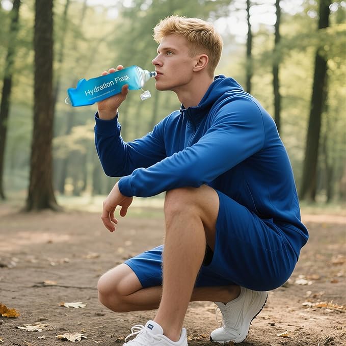 150ml Soft Flask Soft Water Bottle for Running, Hiking, Travelling, Cycling and Climbing - 2Pcs Blue