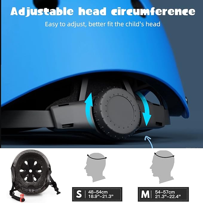 Kids Helmet Set with Knee Pads Elbow Pads Wrist Guards,Adjustable Helmet for Toddler Kids&Youth,3~14yrs Girl Boy Kids Protective Gear Set for Roller Skate Scooter Inline skatings Longboard