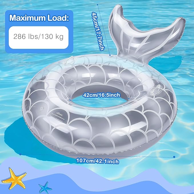 MoKo Inflatable Swimming Ring, Cute Pool Float Tube Decorations Swim Tubes Outdoor Pool Beach Water Floats Party Supplies Floaties