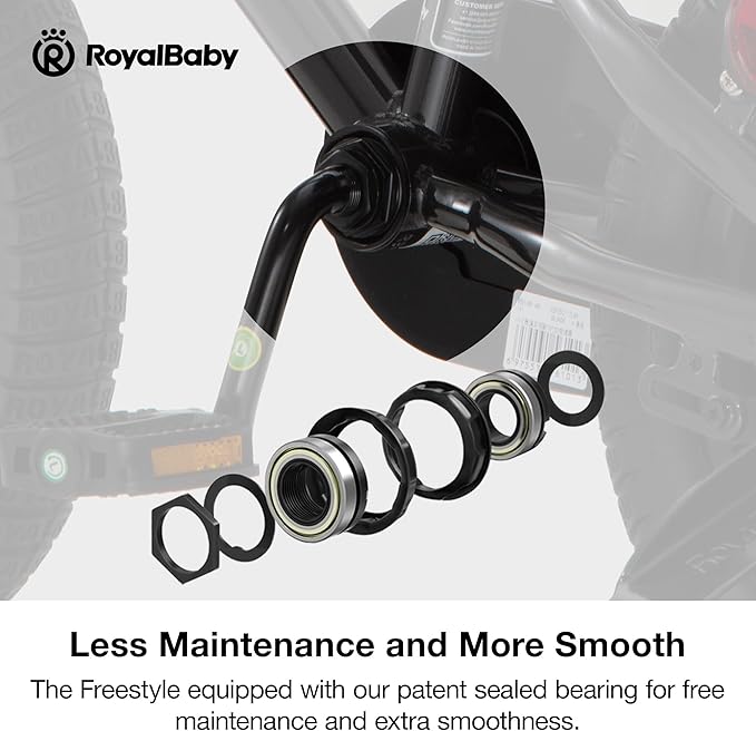 RoyalBaby Kids Bike EZ Freestyle Training Free Balance to Pedal Easy Learning Bicycle, 12-18 Inch for Toddlers to Big Kids