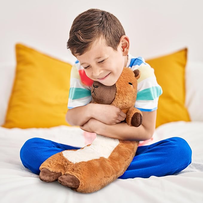 Capybara Microwavable & Weighted Stuffed Animals - Unscented Heatable Plush Doll, Cute Capybara Plush Toys Gifts for Girls Boys and Kids, Happy Fuel
