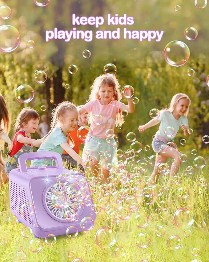 Upgraded Bubble Machine with 2 Speed Levels,Blow 20000+ Bubbles/Minute,Portable Automatic Bubble Machine for Kids Toddlers,Durable Bubble Maker Outdoor Toys Gifts for Birthday,Wedding,Party,Christmas