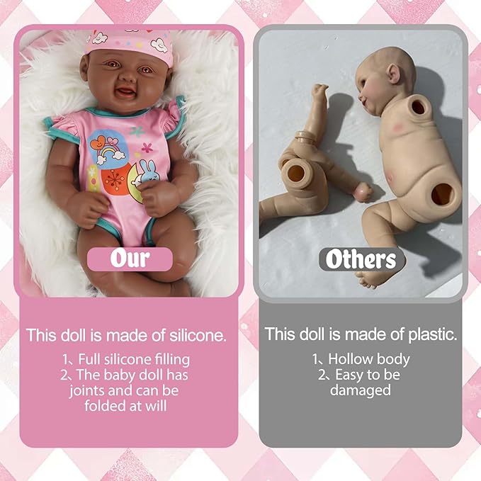 17.3 in Full Silicone Reborn Baby Dolls, 1:1 Lifelike Newborn Dolls Non Vinyl Realistic Reborn Toddler Dolls Boy Washable Sleeping Doll
