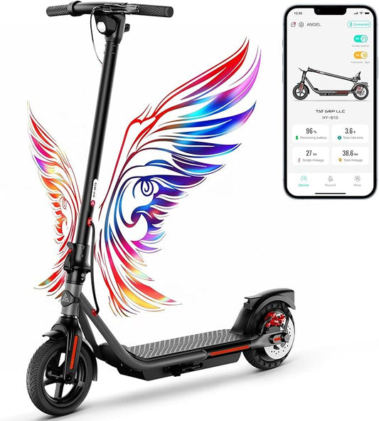 TST Electric Scooter for Adult, Up to 19 MPH and 20 Miles Long Range E Scooter, 8.5"/10" Solid and Pneumatic Tire, Portable Folding EScooter with Dual Brakes, Commuting Escooter App Control