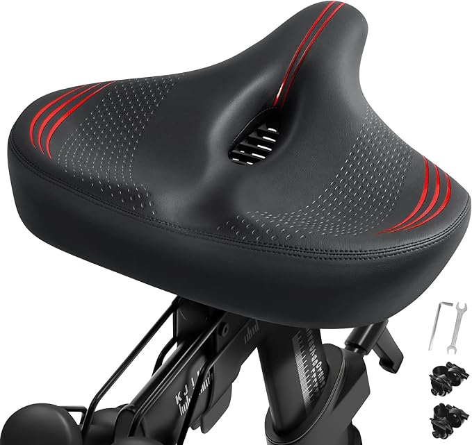 Extra Oversized Bike Seat Cushion for Peloton Bike & Bike+, Comfort Bicycle Seat Replacement for Men Women, Wide Bike Saddle Compatible with Peloton Accessories, Exercise, Electric, Cruiser Bikes
