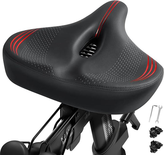 Extra Oversized Bike Seat Cushion for Peloton Bike & Bike+, Comfort Bicycle Seat Replacement for Men Women, Wide Bike Saddle Compatible with Peloton Accessories, Exercise, Electric, Cruiser Bikes