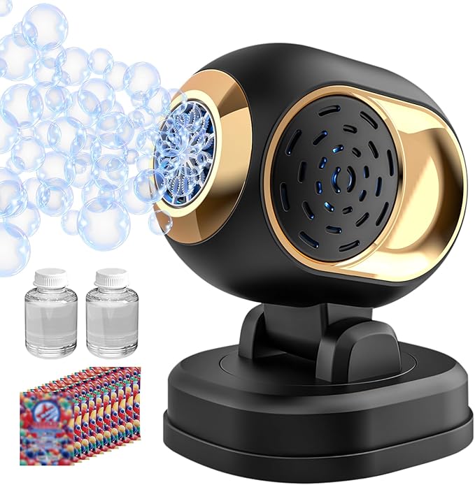 BOMOCO Bubble Machine Battery Operated Durable Bubble Blower Machine Automatic Bubble Machines for Kids Toddlers Parties Wedding Birthday Summer Outdoor Indoor Beach Halloween Favors, Black