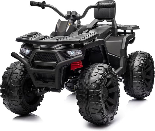 Kids ATV 4 Wheeler, 24V 4WD Electric ATV Ride On Toy for Big Kid with 2-Seater, 4x200W Motor - Black