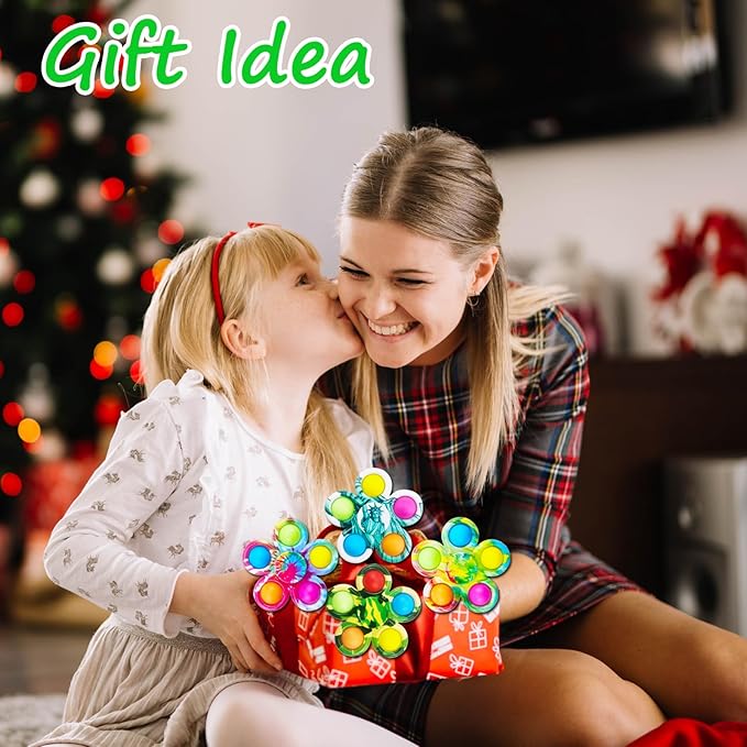 5Pcs Fidget Spinner Bulk Toys, ADHD Autism Fidgets for Teens Toddler, Sensory Pop it Fidget Toys Pack, Party Favors Gifts for Kids 8-12 3-5, Classroom Prizes for Girls Boys Students