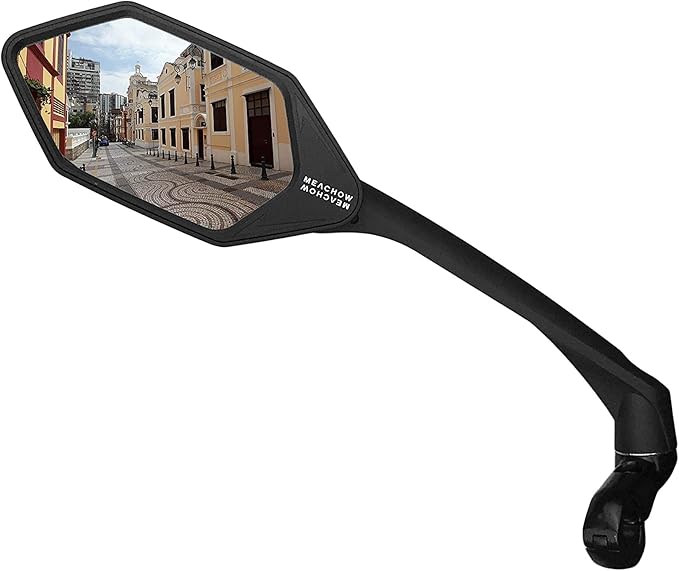 MEACHOW New Scratch Resistant Glass Lens,Handlebar Bike Mirror, Rotatable Safe Rearview Mirror, Bicycle Mirror,ME-007