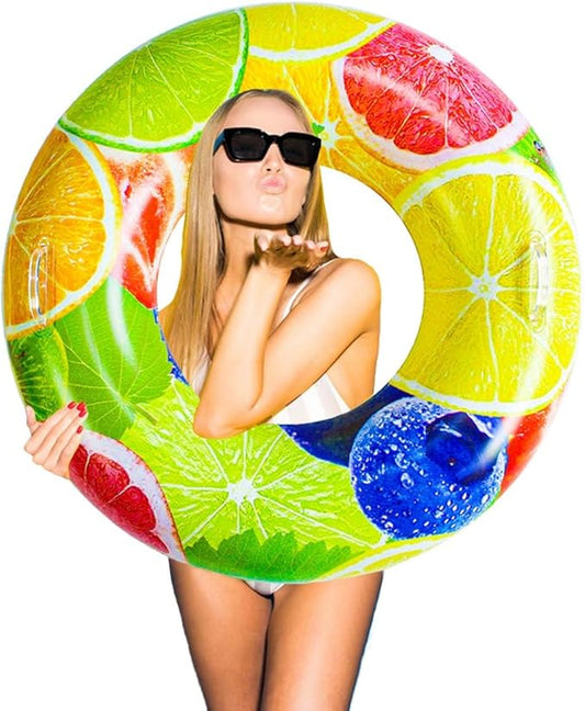 Pool Floats for Adults and Kids, Swim Ring Tube for Kids, Pool Floats with 2 Handles, Beach Floats Suitable for Adults and Kids