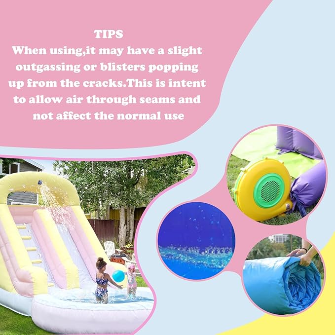16FT Inflatable Water Slide 100% Thickened PVC Waterslide up Water Slides for Backyard Inflatable Water Park for Adults and Kid's with Slide/Water Pipe/Blower