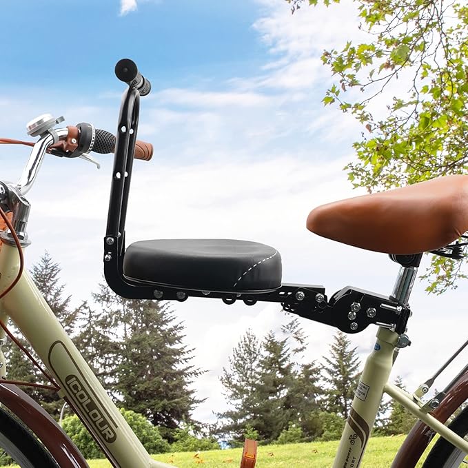 Thicken Front Child Bike Seat,Foldable Front Mounted Kids Bike Seat for City Bicycles Hybrid Cruiser Bicycles Pedal Scooter Motorcycle Bicycles