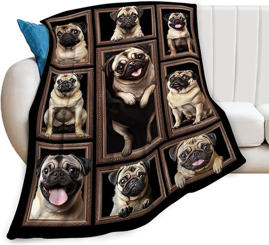 French Bulldog Blanket, Frenchie Throw Blanket, Dog Gifts Blankets Stuff Fleece Flannel Plush for Women Men Boys Girls Lovers Adults Soft Bedding Gift for Sofa Bed Office Home Decor 60"x50"