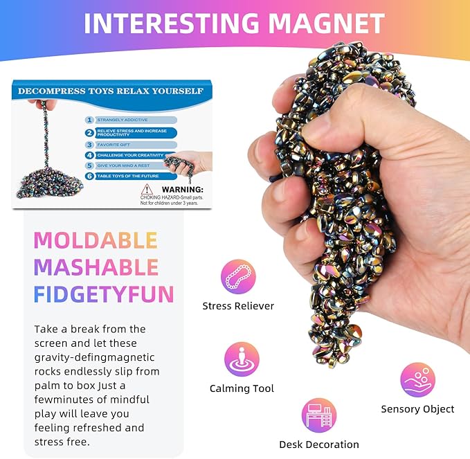 1100pcs Desk Fidget Toys for Adults, Stress & Anxiety Relief, Sensory Fidget Toys for Office, ADHD, Autism,Ideal Gift (1100Pcs Colorful)