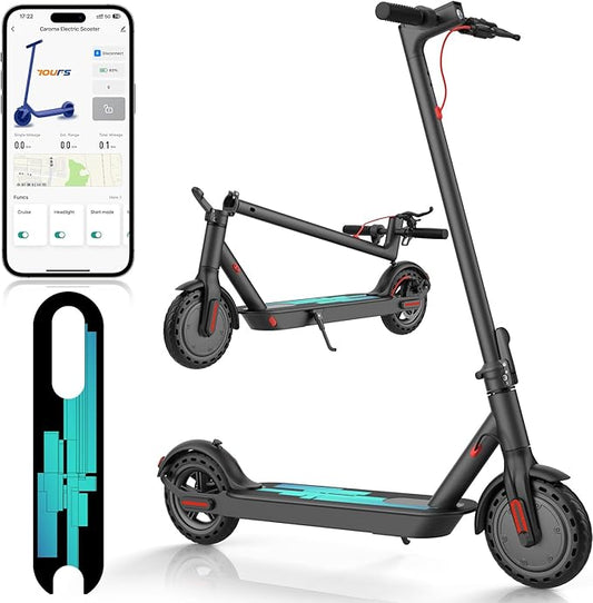 Caroma Electric Scooter Adults, Powerful 350W/500W/750W Motor, Top Speed 20/25 Mph & 18/25/30 Miles Range, 8.5" Solid Tires, Cruise Control E Scooter for Adults (Multiple Options)
