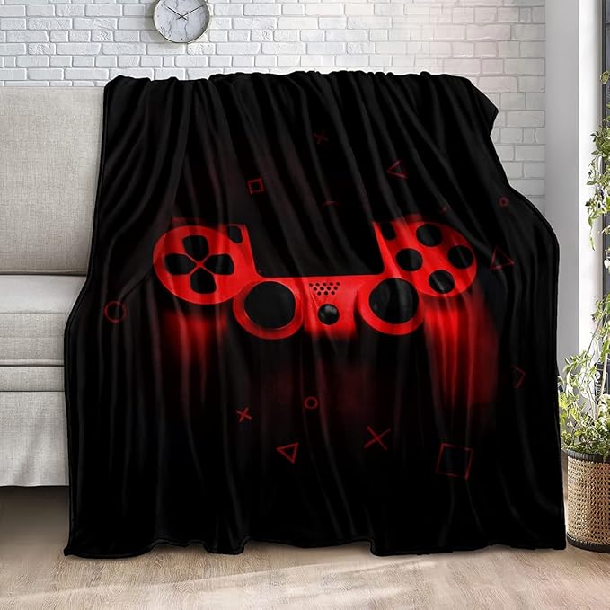 lirs Bedding Gaming Throw Blanket 60" x 50’’ Super Soft, Fleece, Gamer Gift for Couch Sofa for for Kids Boys Teens Video Game (MT-A06, 60’’x50)