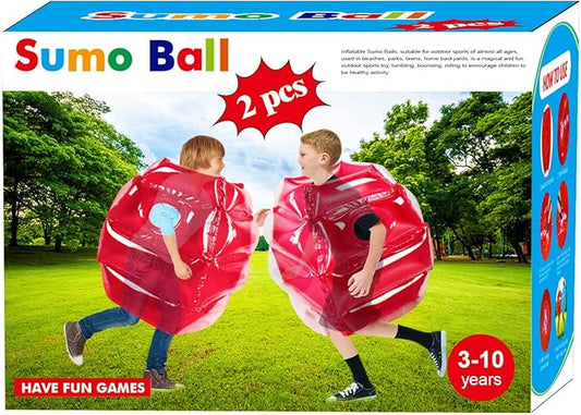 SUNSHINE-MALL 2 pc Sumo Balls for Kids, Bubble Bounce Ball, Lawn Game for Child Outdoor Team Gaming Play, Ages 3-12 (24 inch, 2 pcs)