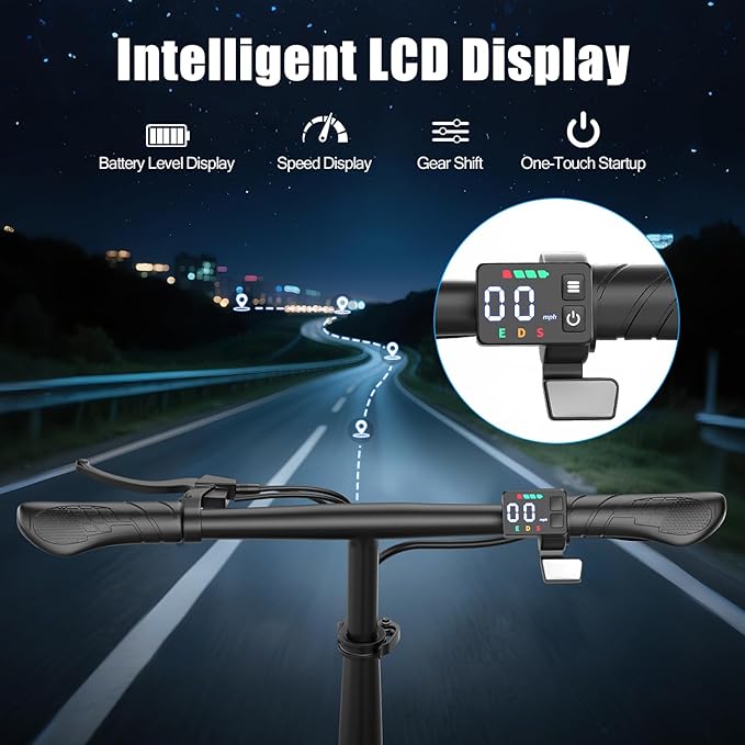 Electric Scooter Adults, 1000W Peak Motor, 35 Miles of Range Scooter with Seat, 28MPH Top Speed, Foldable Escooter with Rear Basket for Pets and Cargo, Dual Suspension for Commuting