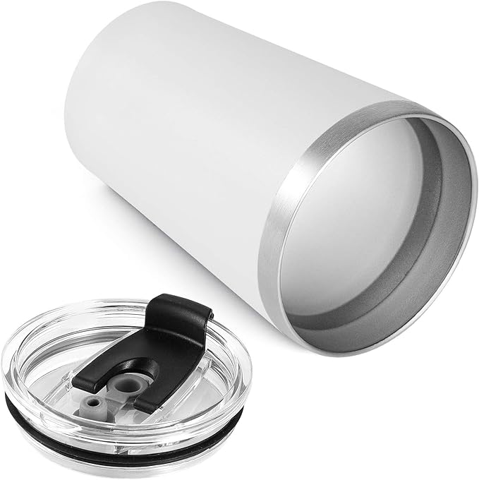 VEGOND 12oz Tumbler Stainless Steel Tumbler bulk Vacuum Insulated Double Wall Travel Tumbler with Lid and Straw Reusable Tumbler, White 1 Pack