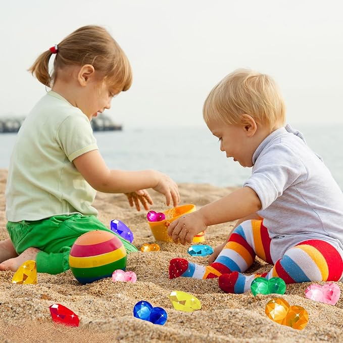 Diving Gems Pool Toys, 10 PCS Colorful Big Diamond Pool Diving Toy for Kids Ages 4-8, Sinking Swimming Pool Toys, Underwater Swimming Toys Water Games Gifts for Kids Summer Pool Party Favors