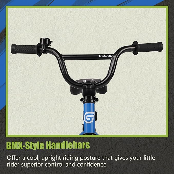 Glerc Kids Bike for Ages 1-8 Years Old, 12-16 Inch BMX Style Kids Bicycle with Training Wheels, Boys Bike for Children and Toddler, Multiple Colors