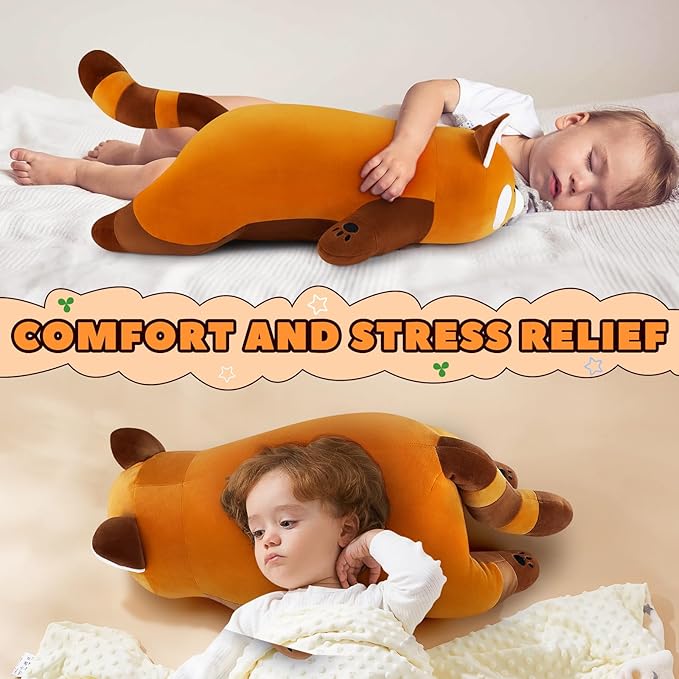 19'' Large Red Panda Plush Stuffed Animal- Cute Red Panda Plush Pillow Plushies, Big Plushie Toy, Cute Hugging Boby Pillow Stuffed Animal, Birthday Gifts for Kids Girls Boys