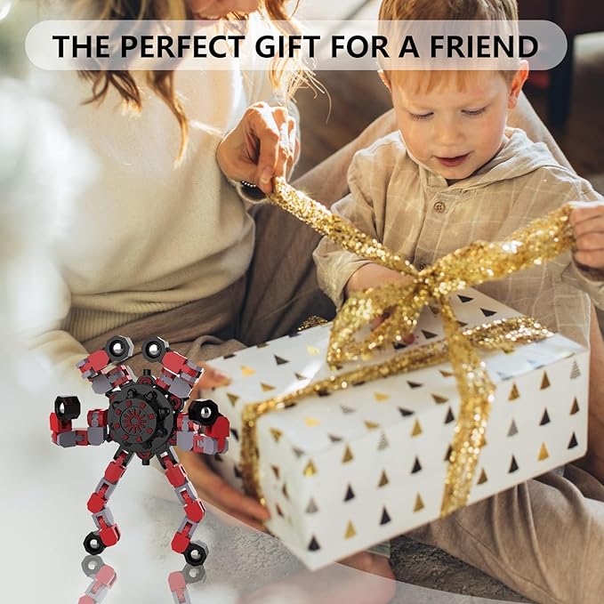 9PC Transformable Fidget Spinner for Kids,Deformable Chain DIY Robot Spinner Sensory Toy, Stress Relief Fingertip Gyros Fidget Toys Birthday Party Favors for Kids Gifts