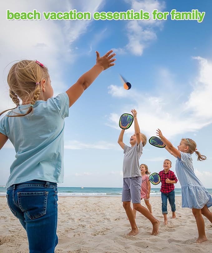 Toss and Catch Ball Game Set Birthday Gifts for 3 4 5 6 7 8 Years Old Boys Girls, Yard Camping Outdoor Games for Adults and Family, Paddle Ball Baseball Pool Beach Toys for Kids Ages 4-8 8-12