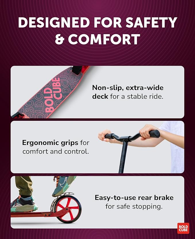 Big 2 Wheeler | Scooter for Kids & Teens Ages 7+ Years | Play & Commute | Front Suspension Fit with 200MM Wheels | Height Adjustable 86 to 111 cm