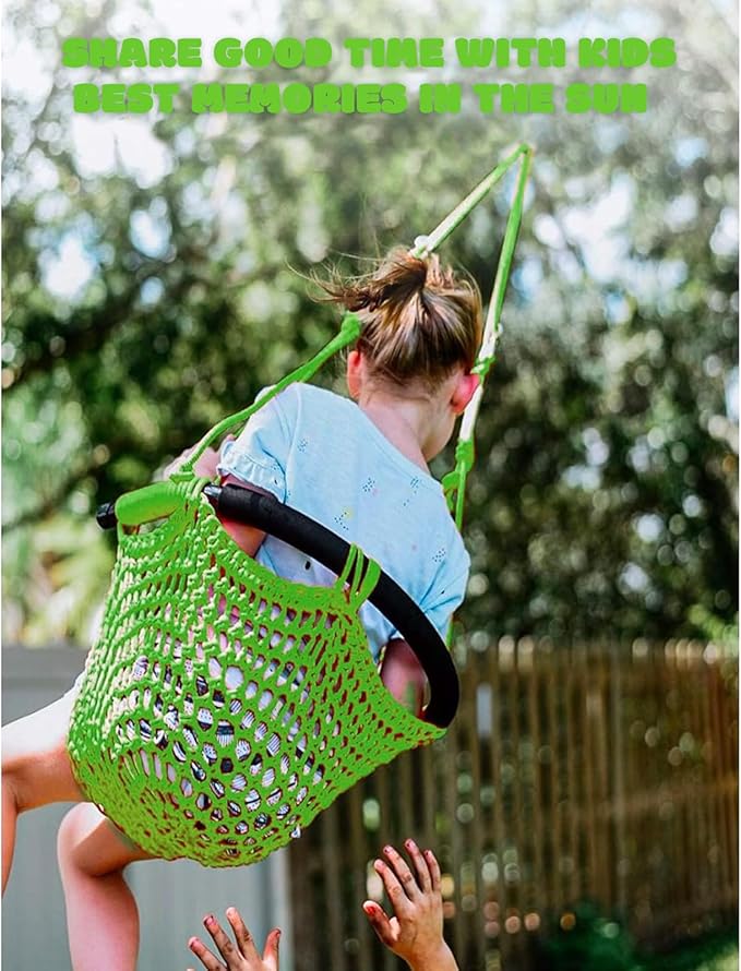 Hi-Na Kids Tree Swing Seat for Kids Rope Swing Seat, Indoor Swing for Kids Outdoor, Backyard Swing Tree Swing Seat Door Swing (Green)