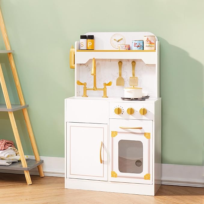 Teamson Kids Versailles Classic Kids Wooden Play Kitchen, White