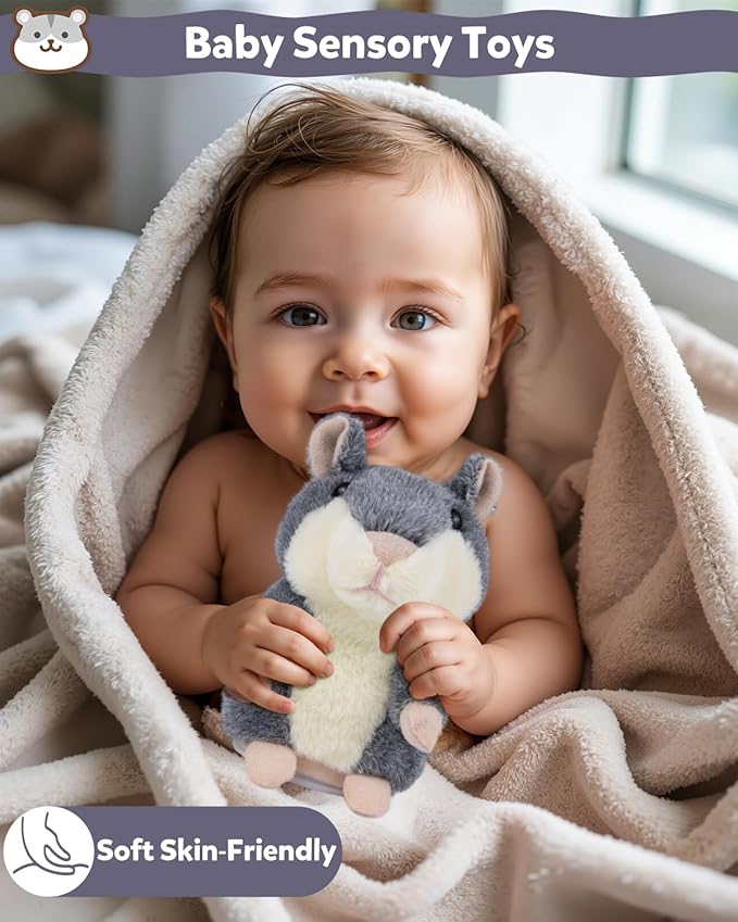 Ayeboovi Kids Toys Talking Hamster Repeats What You Say, Stuffed Animals for Toddler Kid Birthday Gift, Fun Interactive Plush Autism Toy for 3 4 5 Years Old Boys Girls