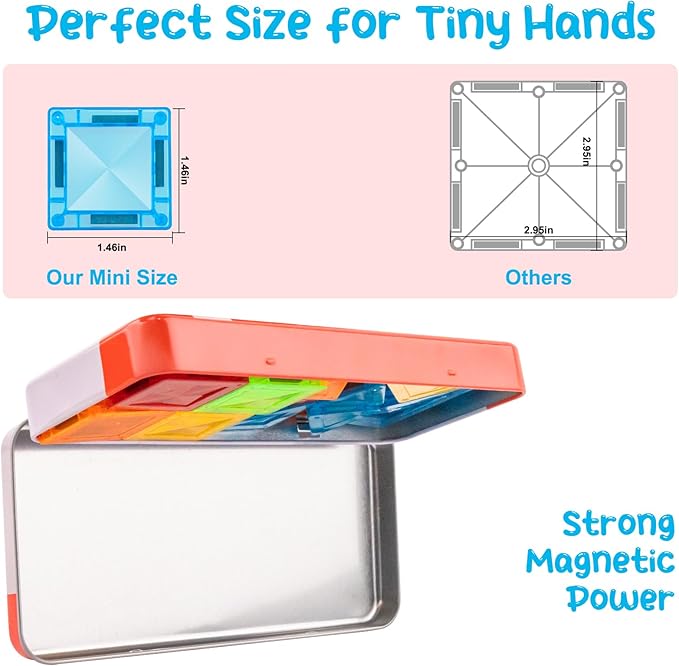 Magnetic Tiles Travel Toys for Toddlers, Magnetictiles Airplane Car Road Trip Travel Activities for Boy Girl Ages 3-5 , Preschool Educational STEM Learning Toys, Ideal Gifts Stocking Stuffer for Kids