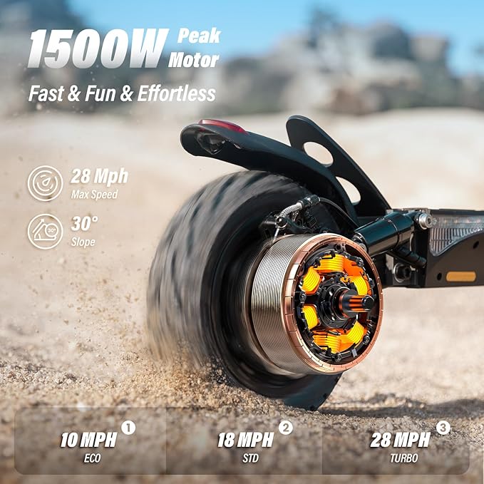 Electric Scooters - 500W/1000W/1500W Peak Motor Electric Scooter Adults, 18/28 Max MPH, 21/25/28 Miles Range, 8.5’’/9.3‘’/10‘’ Tire, Portable& Foldable Commuting E-Scooter