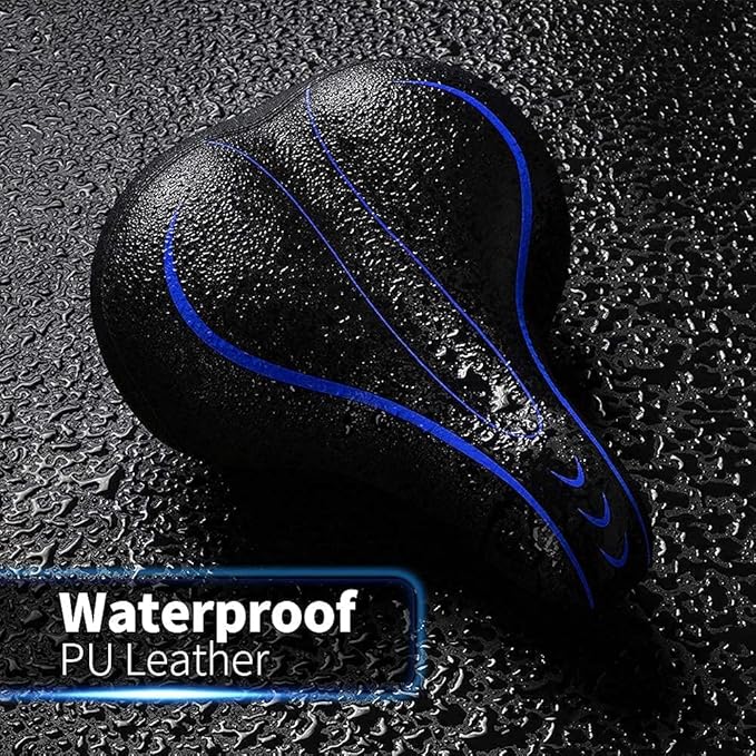Xmifer Oversized Bike Seat, Comfortable Bike Seat - Universal Replacement Bicycle Saddle - Waterproof Leather Bicycle Seat with Extra Padded Memory Foam - Bicycle Seat for Men/Women