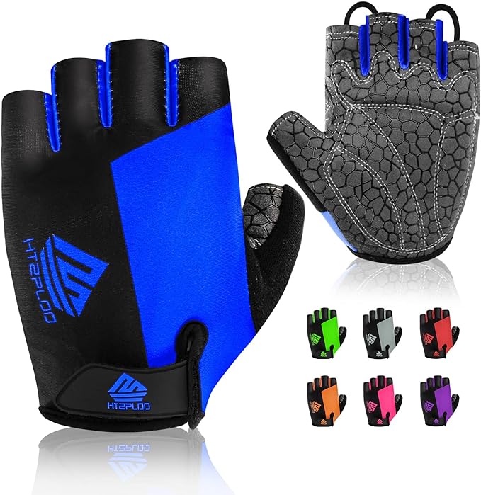 Bike Gloves for Men Women with Anti-Slip Shock-Absorbing Pad, Light Weight Half-Finger Cycling Gloves